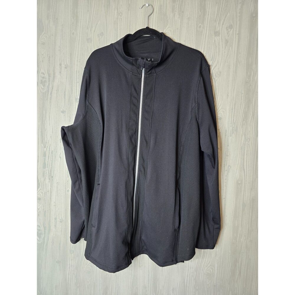 LIVI by Lane Bryant Black Zip Performance Jacket 26/28 Plus Size Athleisure
